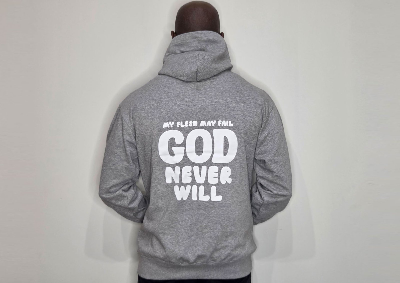 My Flesh may fail GOD NEVER WILL. – Pullover Mens’ Hoodie - Image 2